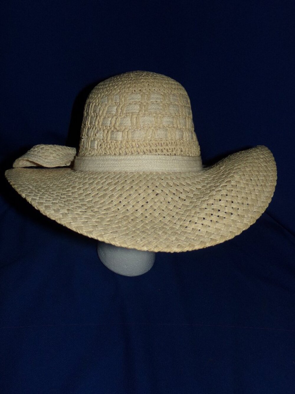 Vintage Heavier Weight Double Woven Paper Straw Beach 1970's Style Sun Hat